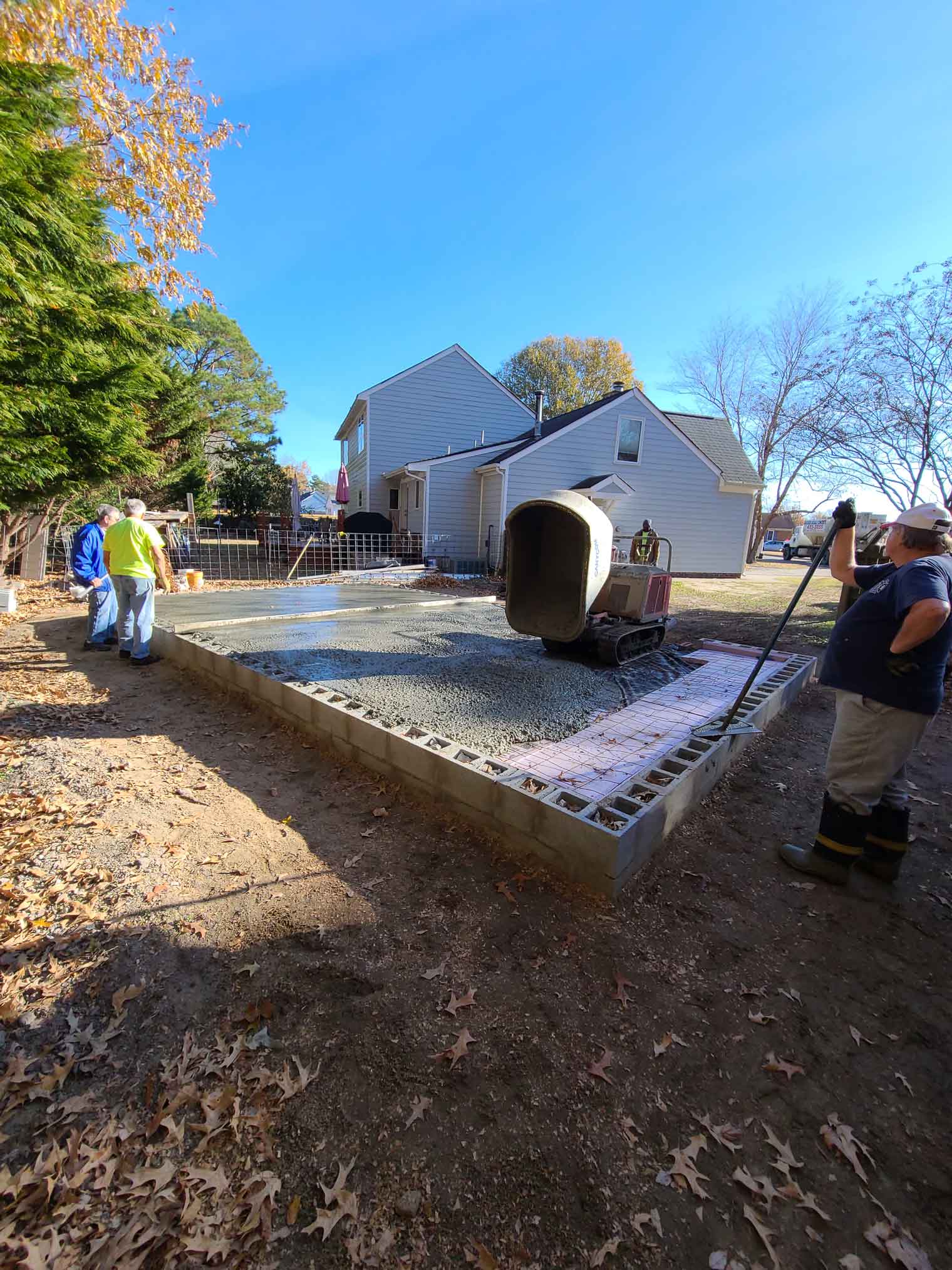 Pouring Cement — Chesapeake, VA — Anchor Mobile Concrete VA, Inc.