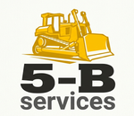 Yellow bulldozer logo with text &ldquo;5-B services&rdquo;