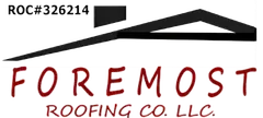 A logo for foremost roofing co. llc