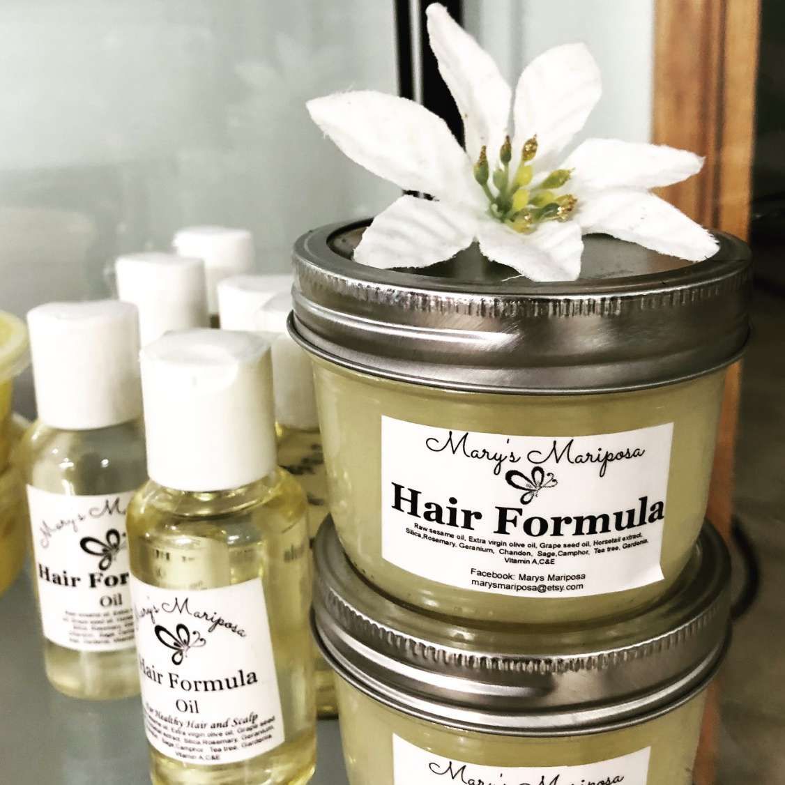 Bottles and jars of 