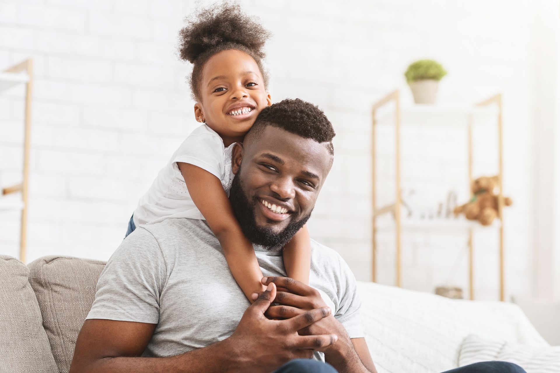 an adorable father and daughter