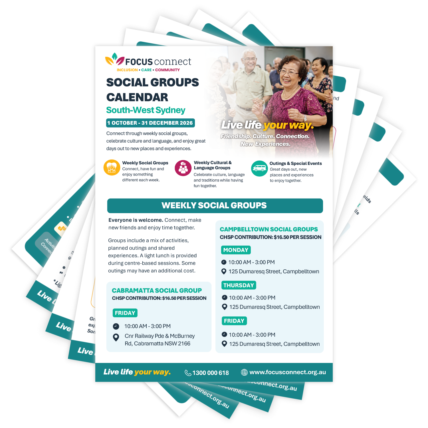 Preview of the FOCUS Connect South West Sydney, Senior Social Groups Calendar