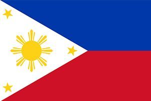 The flag of the philippines has a yellow sun and three stars on it.