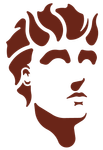 A silhouette of a man 's face with a beard