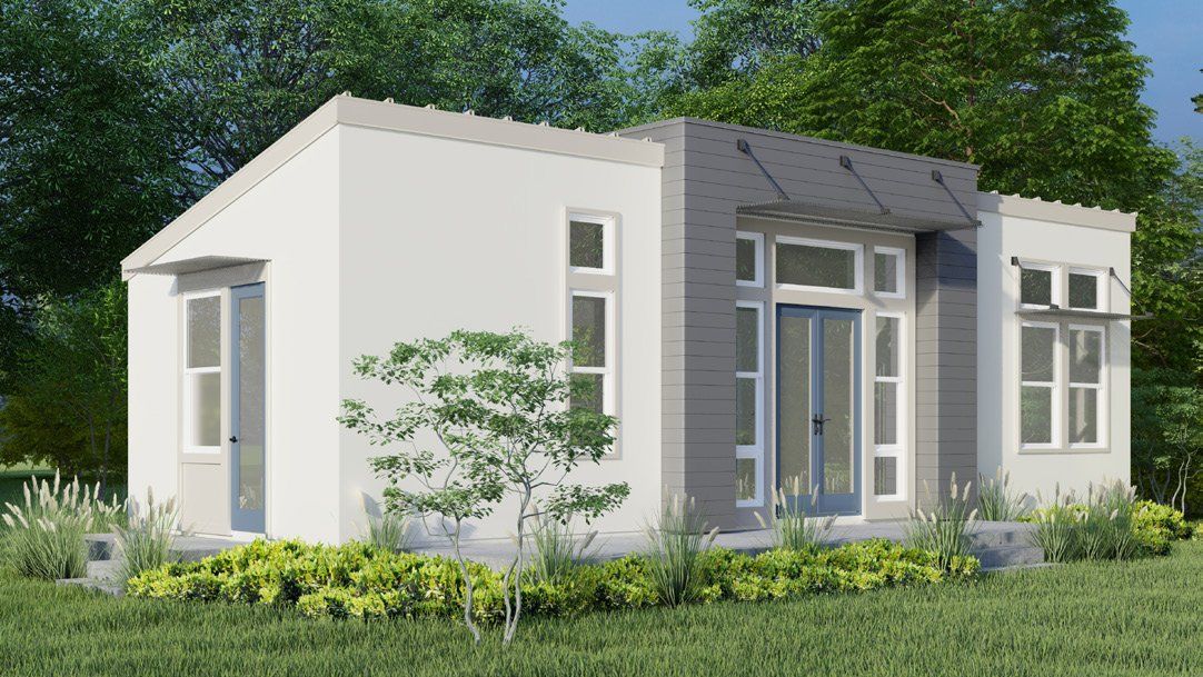 Communal Modern Premium Side and Front Elevation