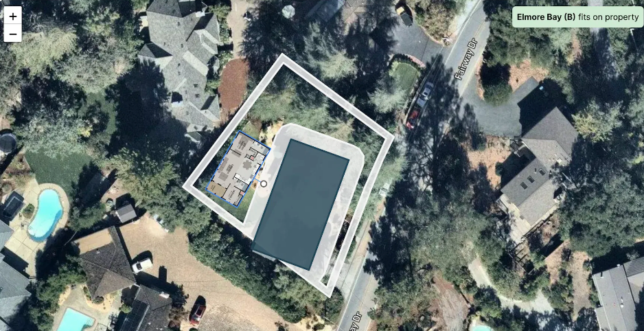 Perpetual Homes - Place a prefab ADU on your lot aerial map view.