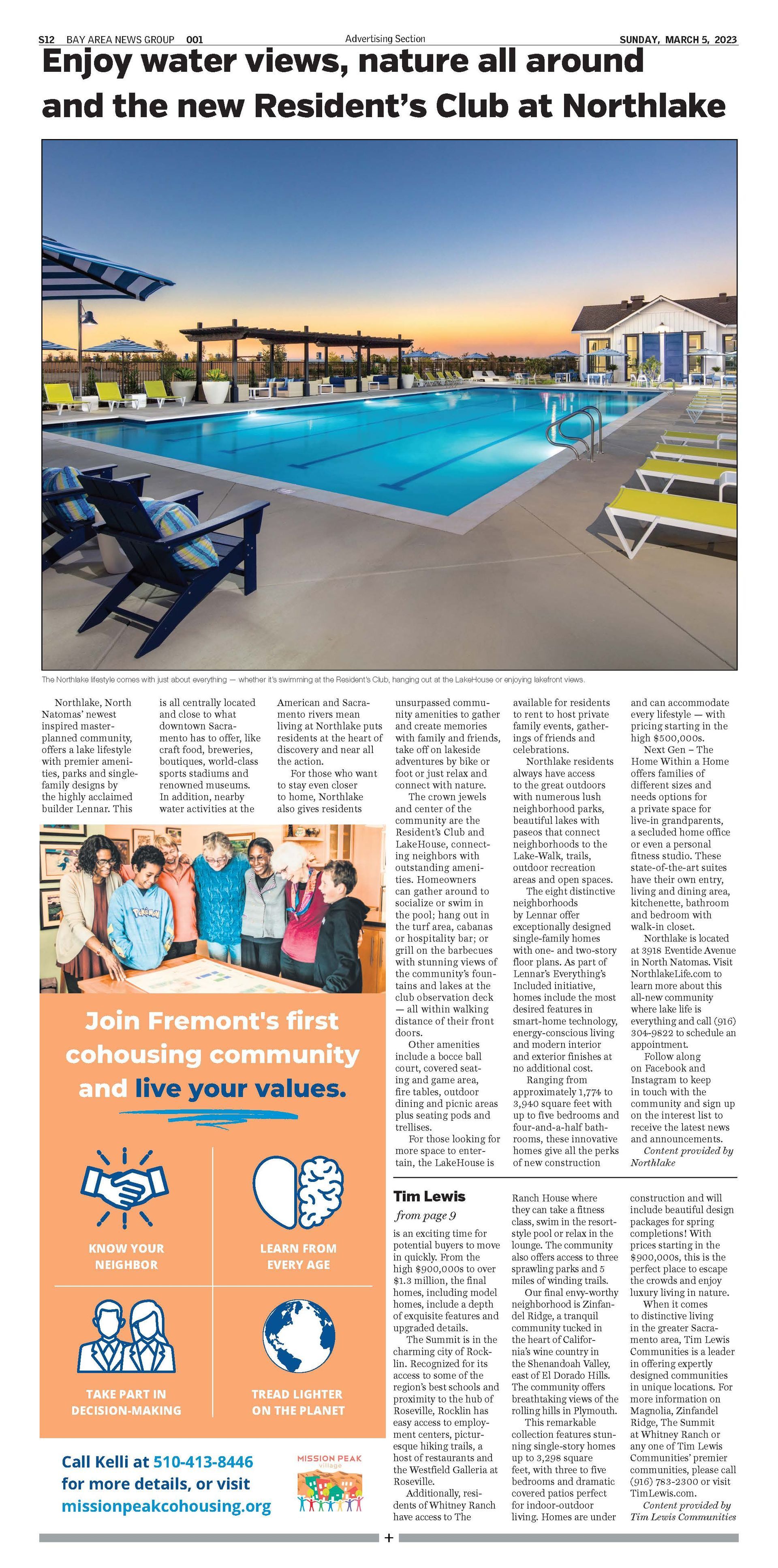 A swimming pool with lounge chairs and buildings at Northlake.