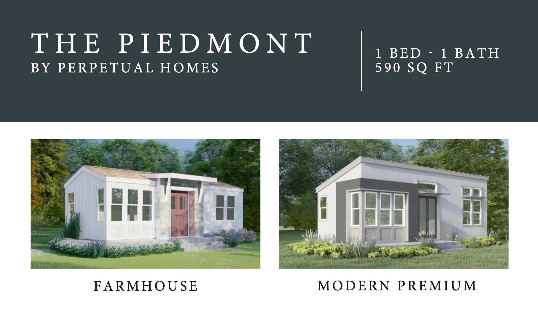 Perpetual Homes ADU Two house renderings: 
