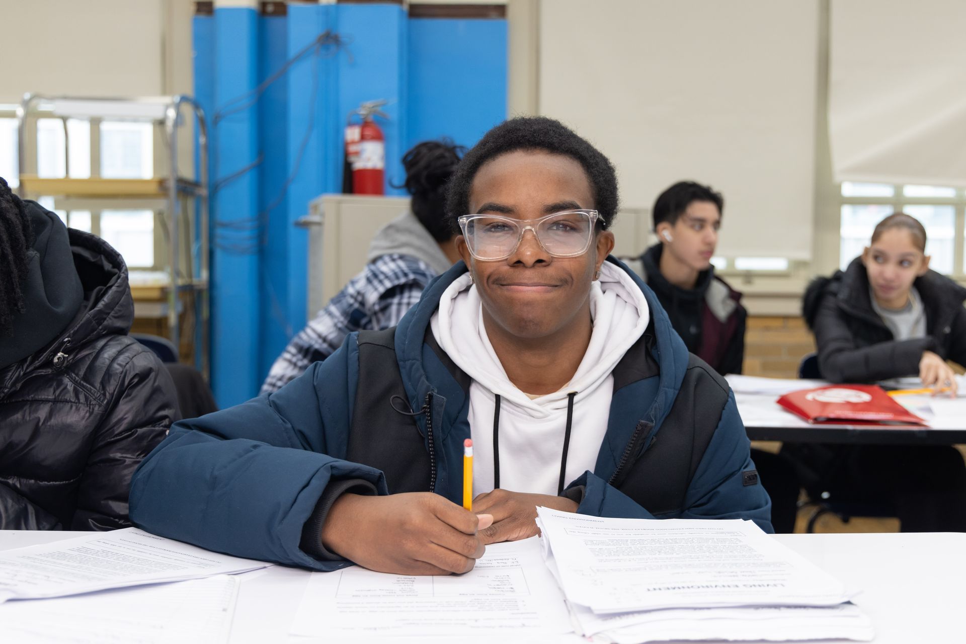A smiling student