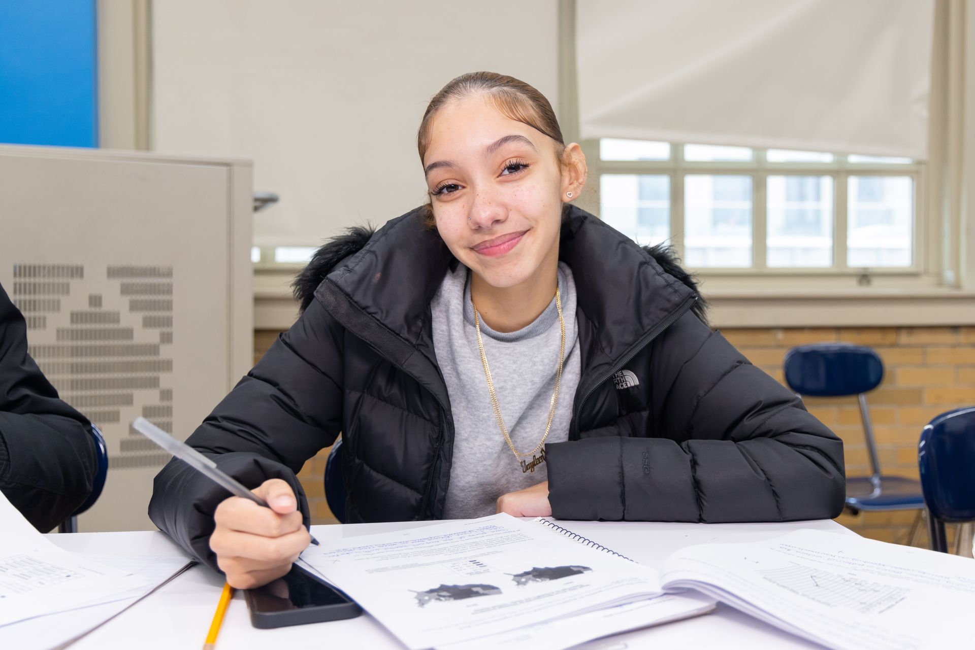 A student at work