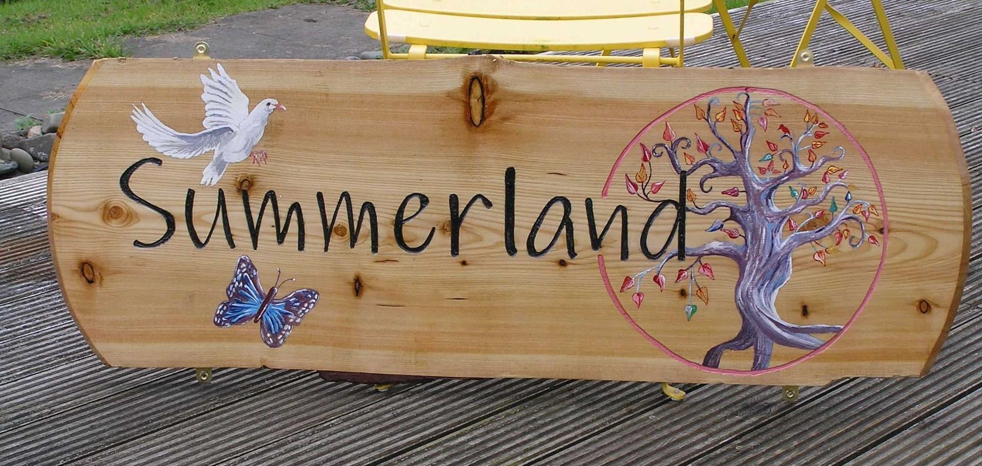 A wooden contemporary house name sign made by Robert Ingrained Culture