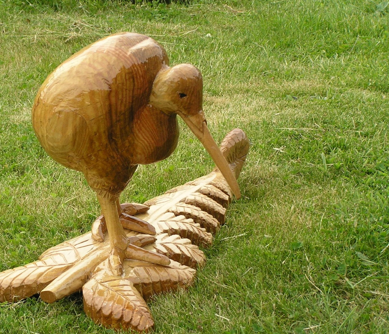 A Eco-friendly kiwi bird garden sculpture by Ingrained Culture.