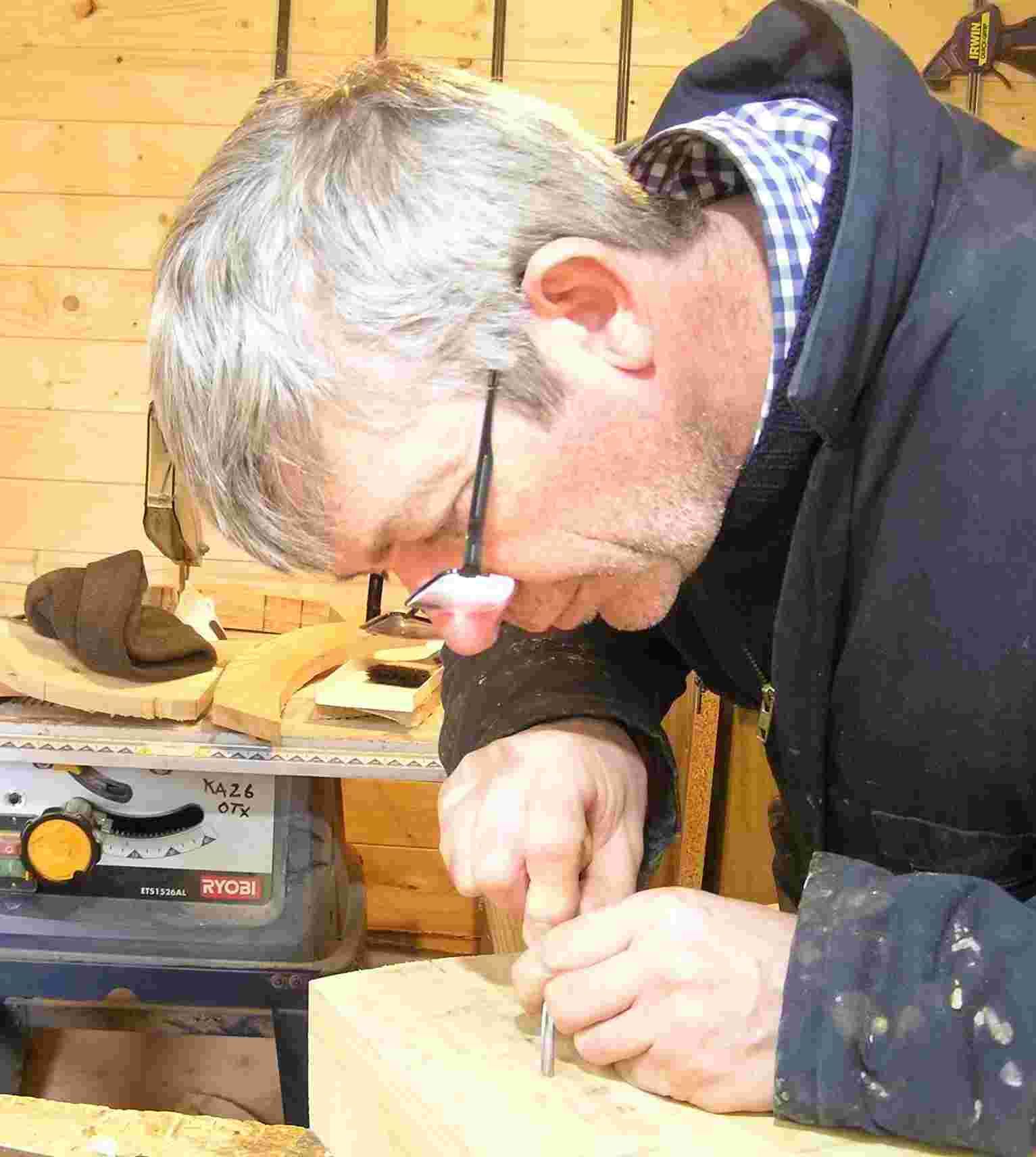 Robert Lawrence, artisan sign maker, wooden sculptor and memorial maker from Ayrshire. 