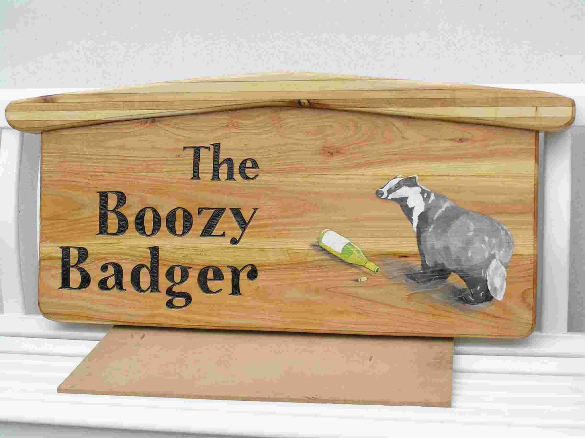 A wooden contemporary Pub sign made by Ingrained Culture