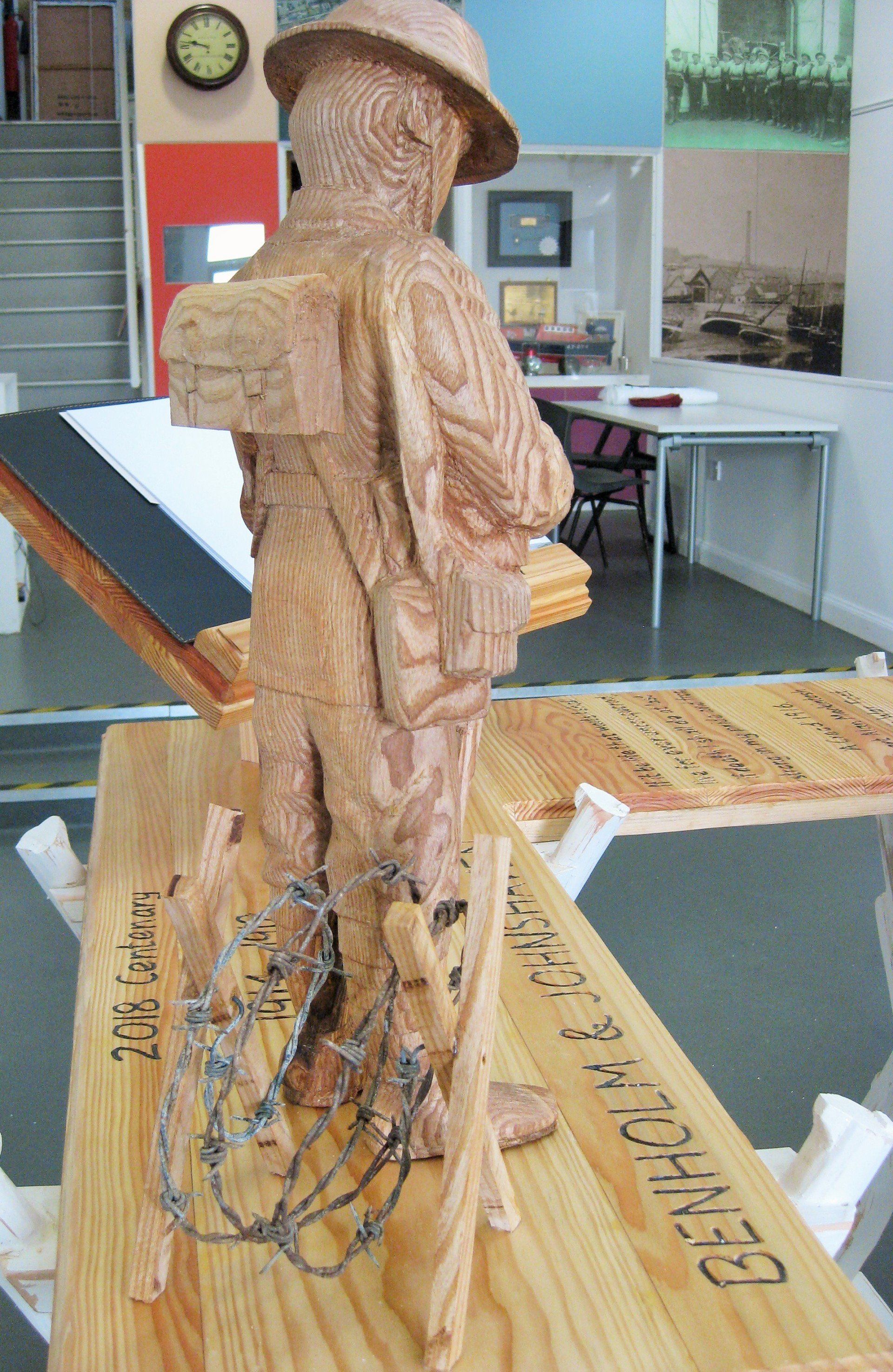 A first world war soldier sculpture made by Ingrained Culture