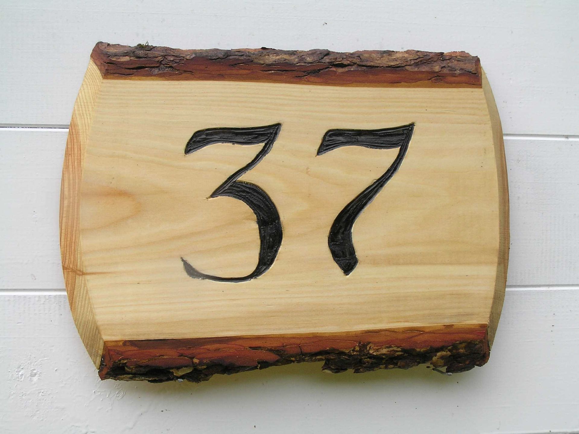 Entry level modern wooden house number plaque/plate made by Ingrained Culture