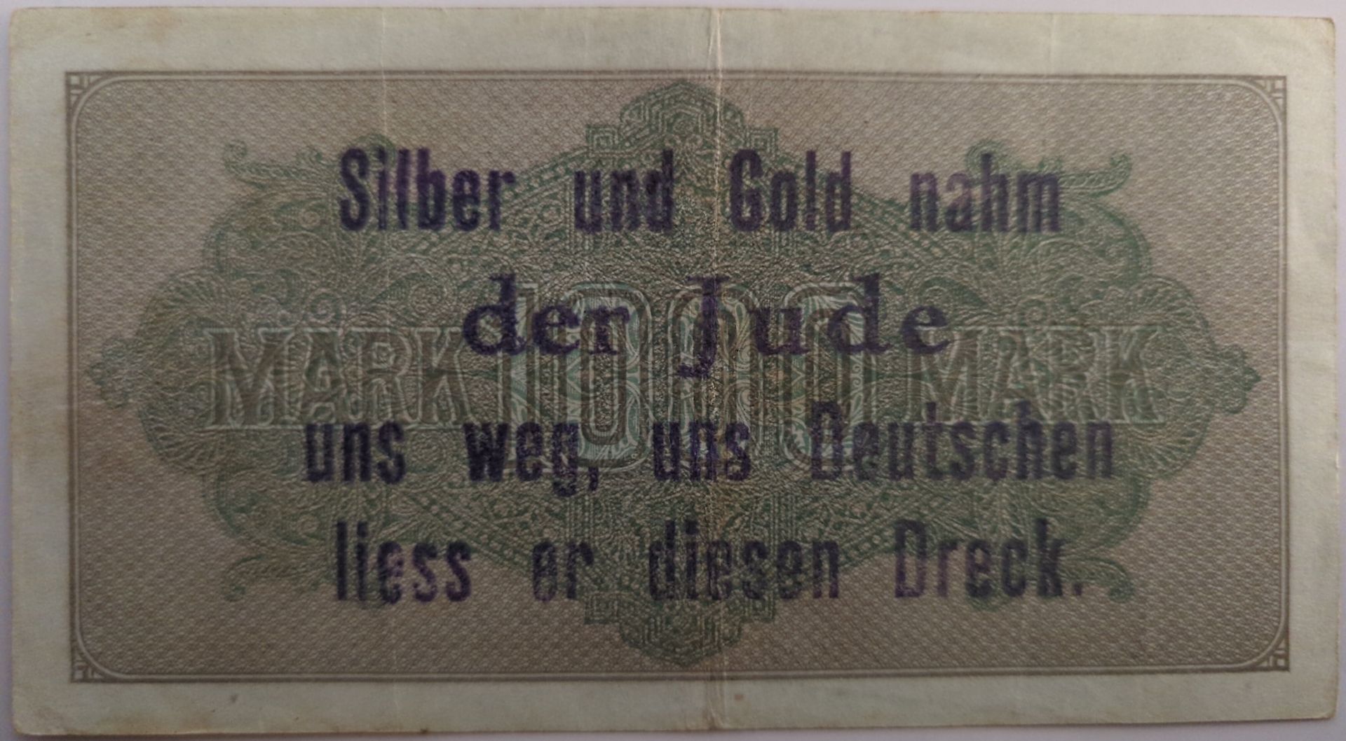 1000 reichs Mark biljet met opdruk