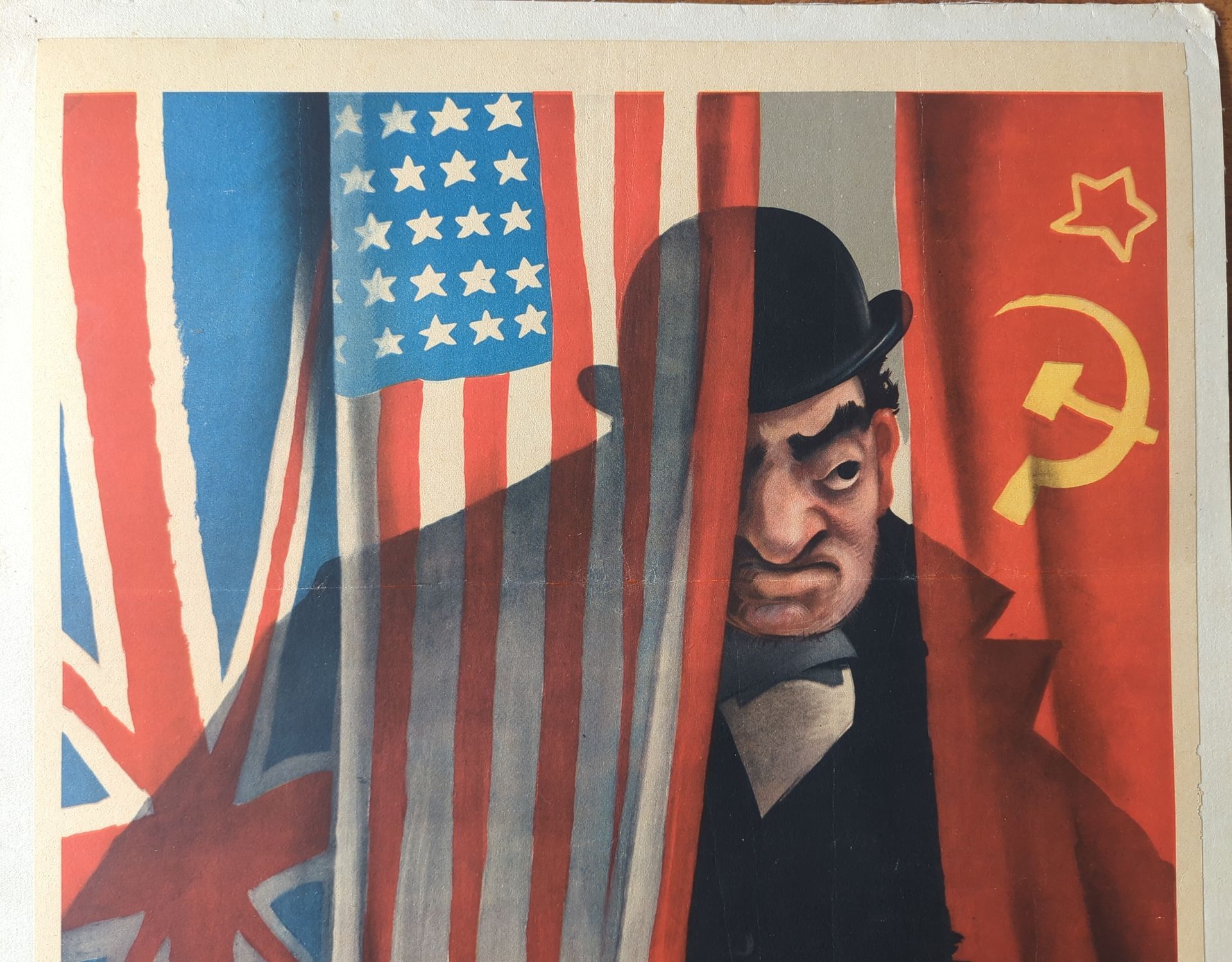 WWII antisemitic propaganda poster – “Le Juif” (France, 1943–44), original wartime issue – for sale