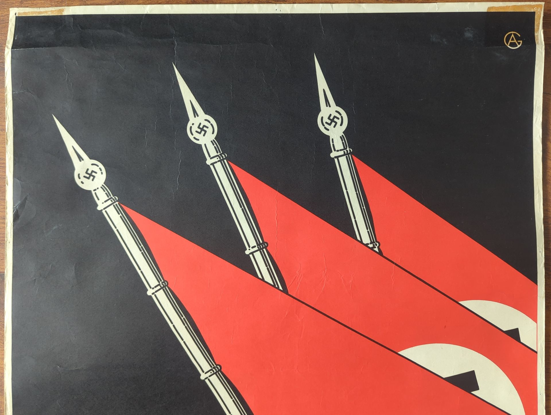 Original WWII propaganda poster – “Nur Hitler” (Germany, 1932), rare early issue – for sale