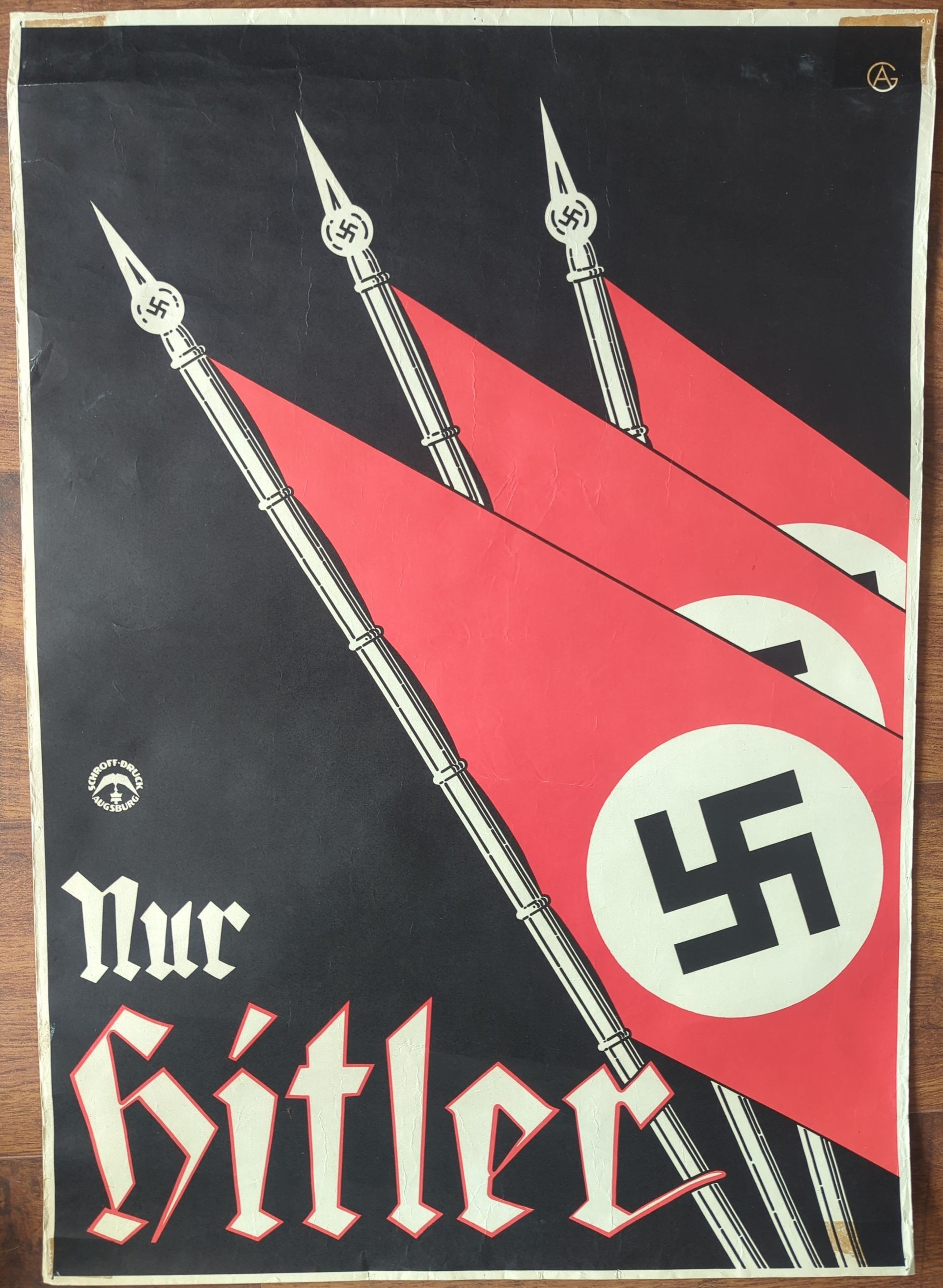 Original WWII propaganda poster – “Nur Hitler” (Germany, 1932), rare early issue – for sale