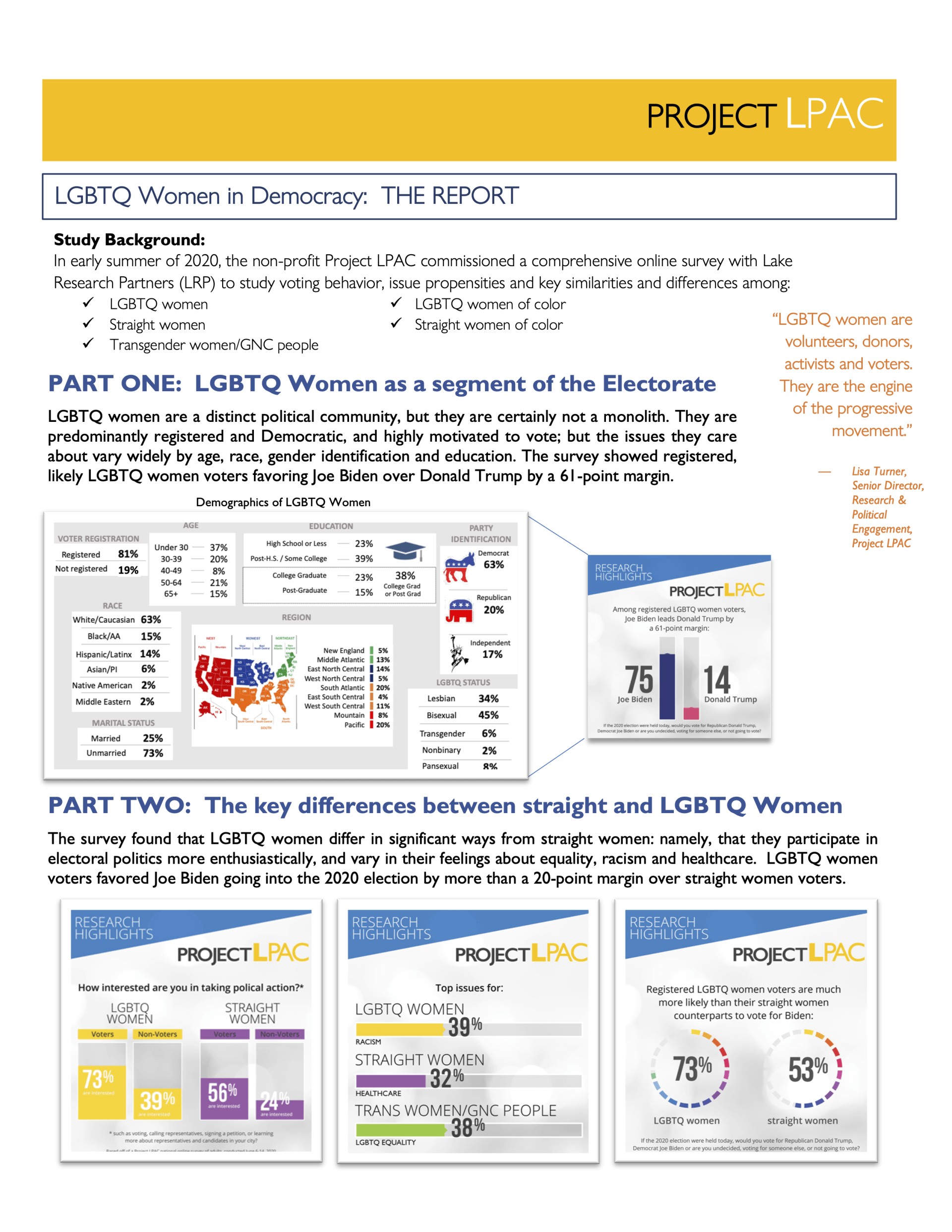 A brochure about lgbtq women is on a white background.
