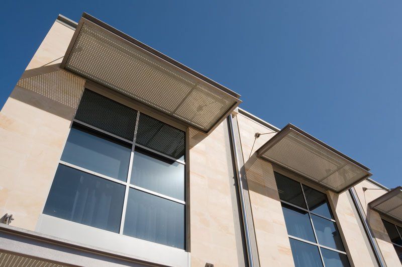 Modern window sunshades.