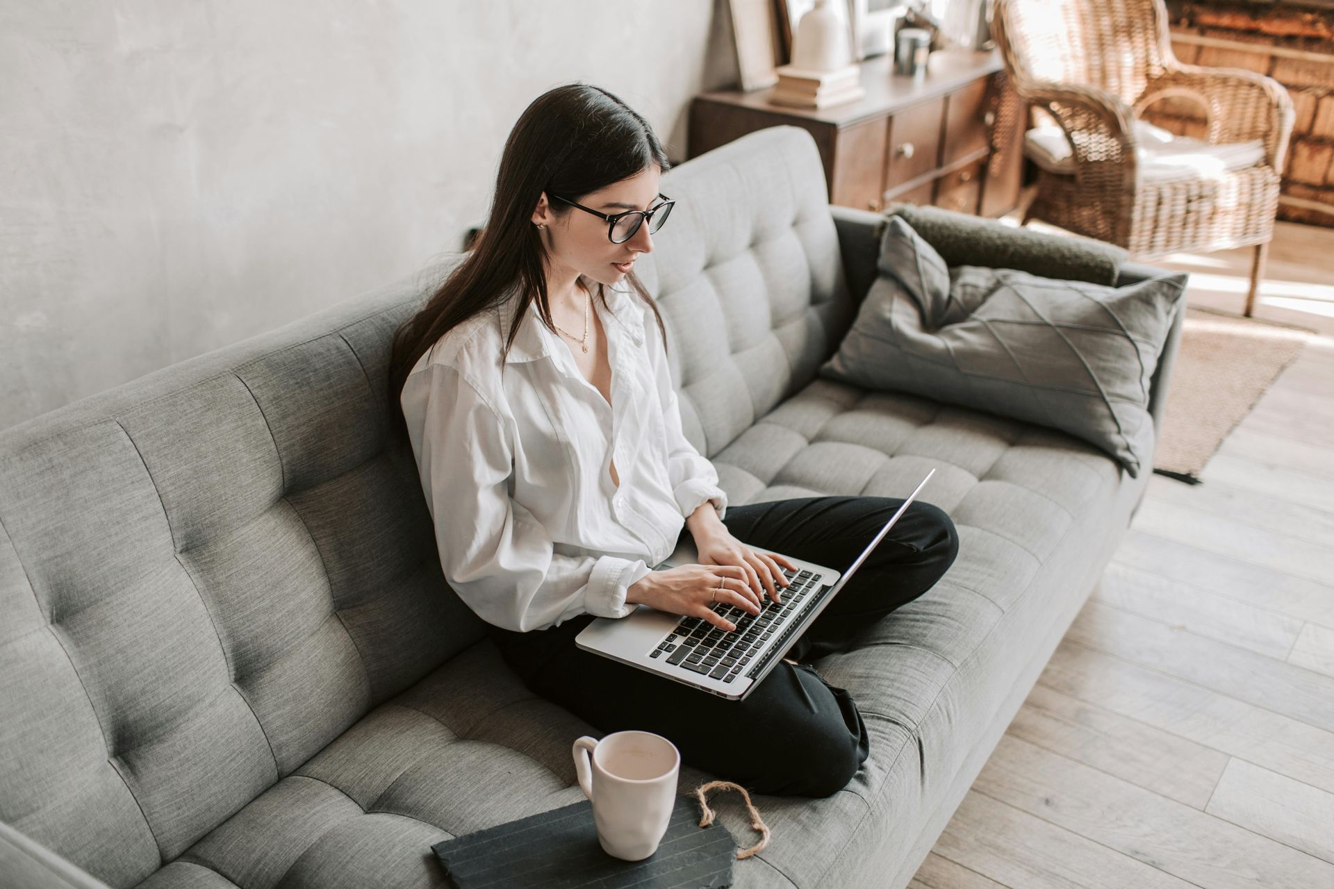 Woman on couch