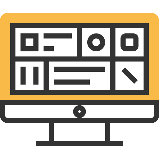 Um monitor de computador com uma grade de quadrados.