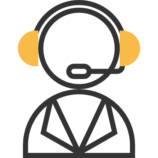 Uma silhueta de um homem usando fones de ouvido e um microfone.