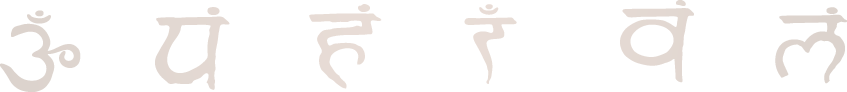 Sanskrit characters: Om, Pa, Ha, Sa, Va, Le.