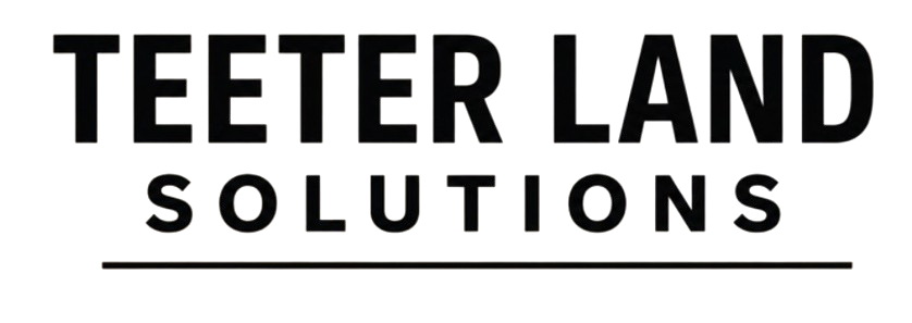 Teeter Land Solutions logo in bold black text with an underline on a white background