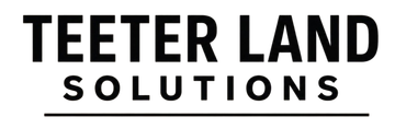 Teeter Land Solutions logo in bold black text with an underline on a white background