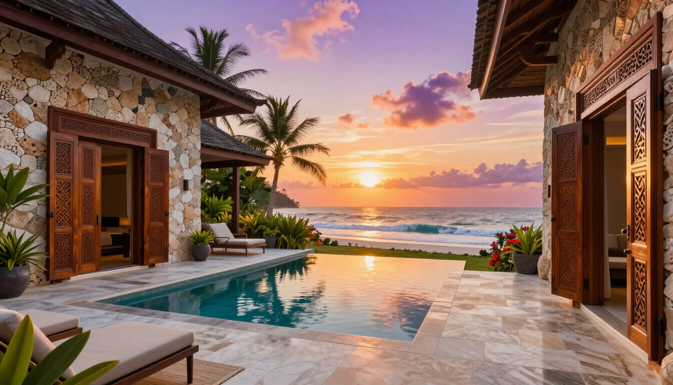 Luxury coastal residence in Watamu Kenya with modern Swahili architecture.