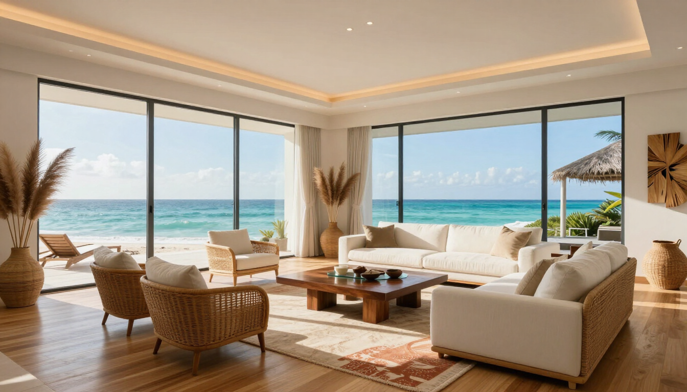 Aerial view of Watamu coastline and luxury developments.