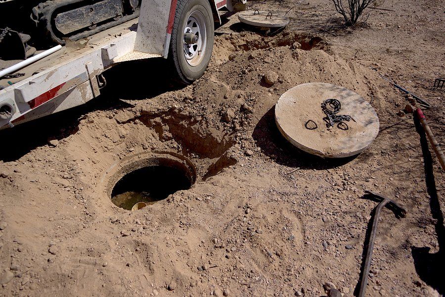 an open septic tank