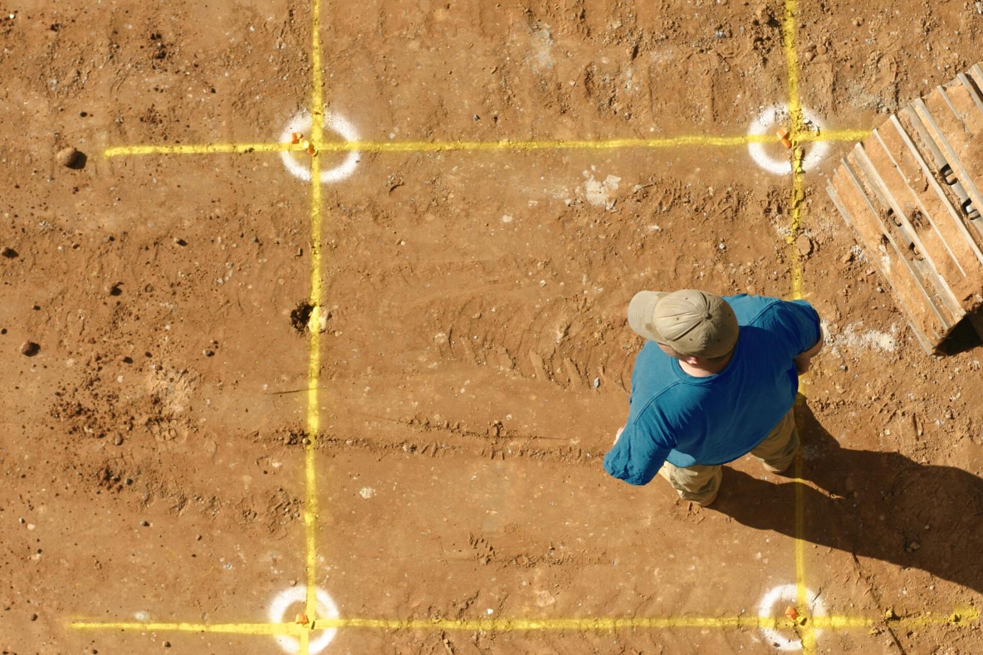 man standing on the markings
