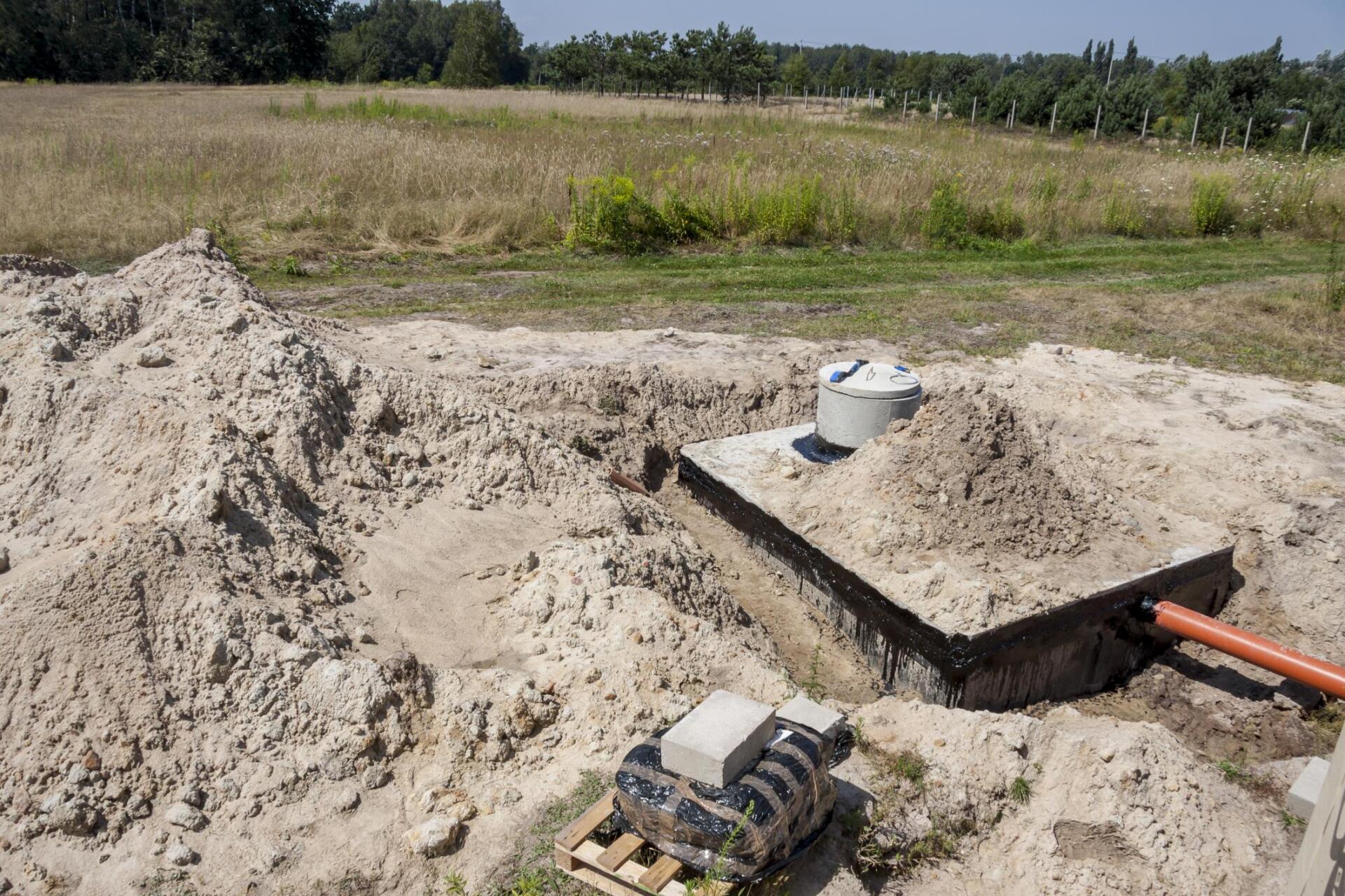 a concrete septic tank