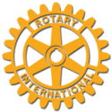 Yellow Rotary International gear wheel logo. Yellow Rotary International gear wheel logo.