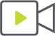An icon of a video camera with a green play button.