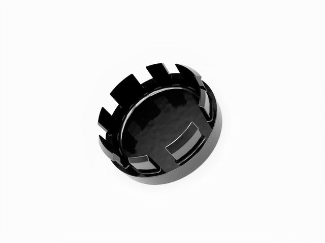 Black 3D printed wheel centre badge