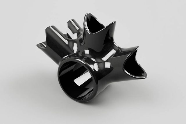 Black carbon-fibre composite 3D printed part