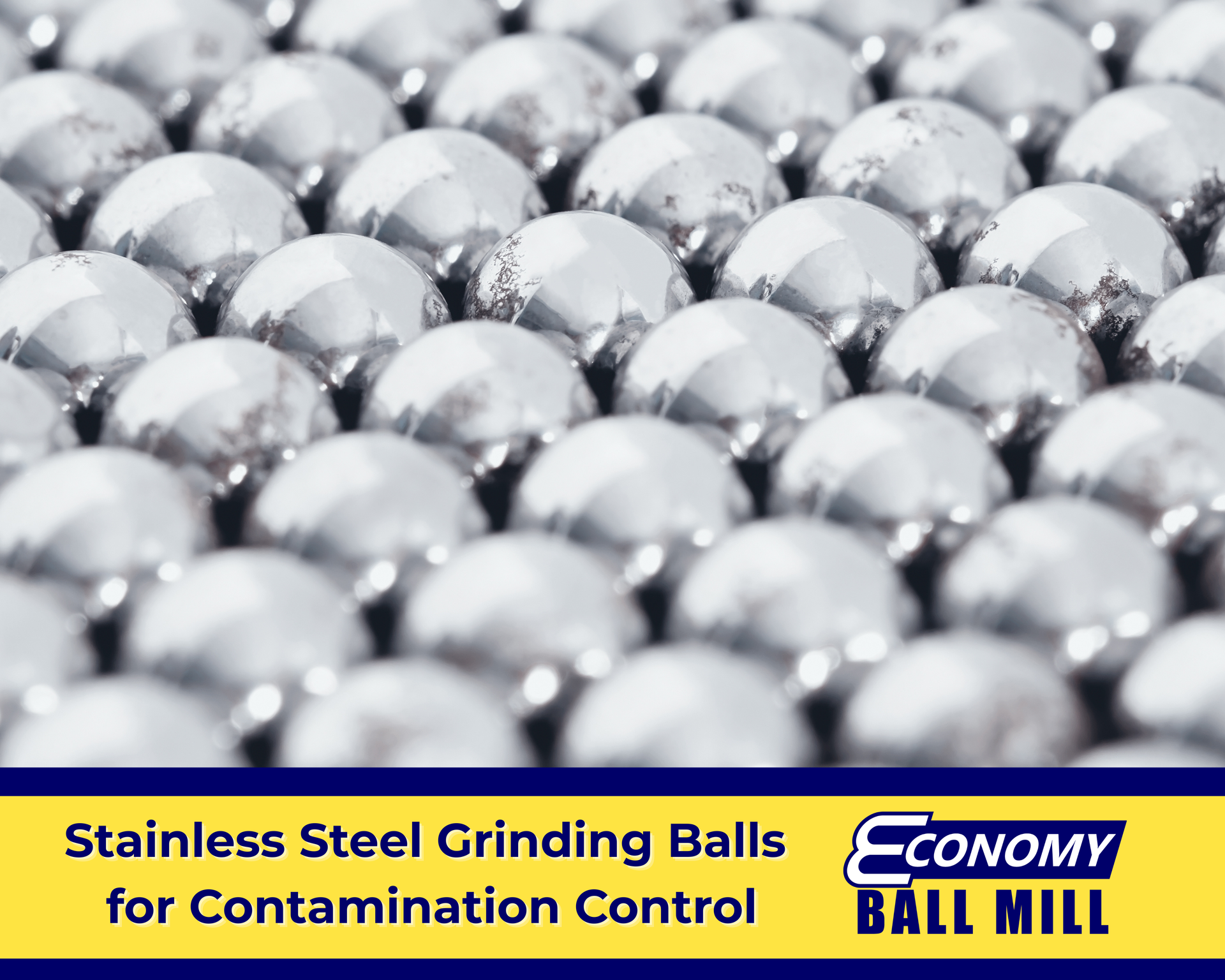 A tray of identical stainless steel balls to be used in a ball mill for clean particle size reductio