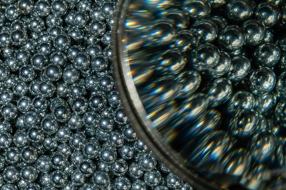 A collection of stainless steel grinding balls near Tollesboro, Kentucky (KY)