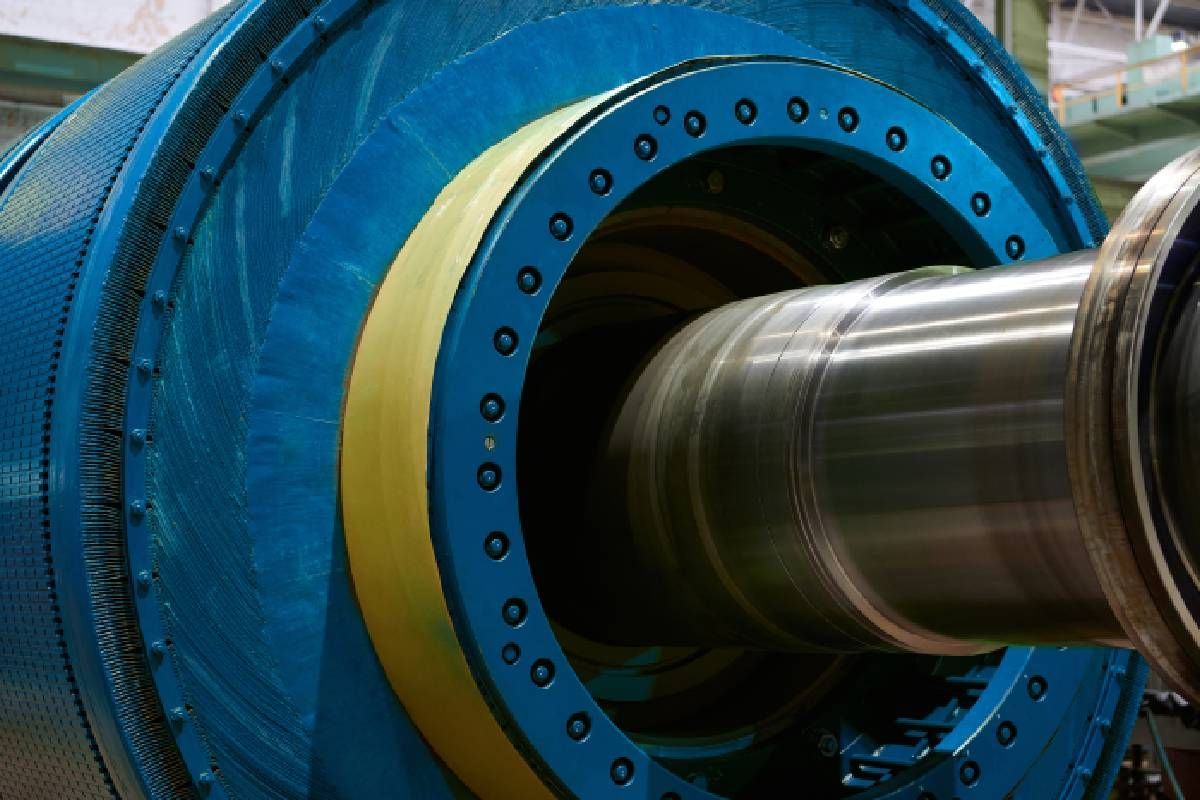 A close up shot of a fly ash ball mill near Tollesboro, Kentucky (KY)
