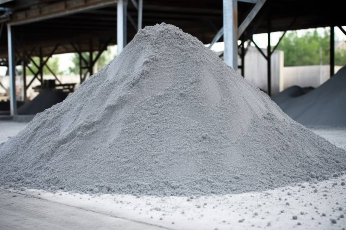 A pile of fly ash after being processed by a ball mill near Tollesboro, Kentucky (KY)