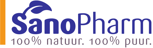 Logo van SanoPharm met de tekst