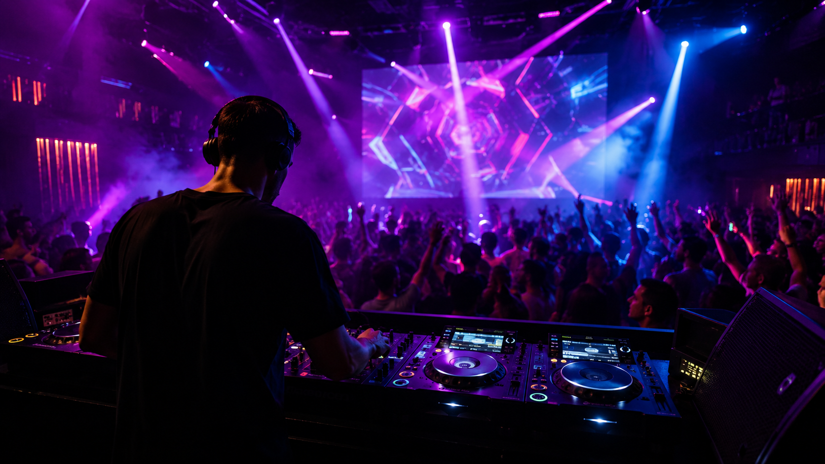 LED-Wand bei DJ Event