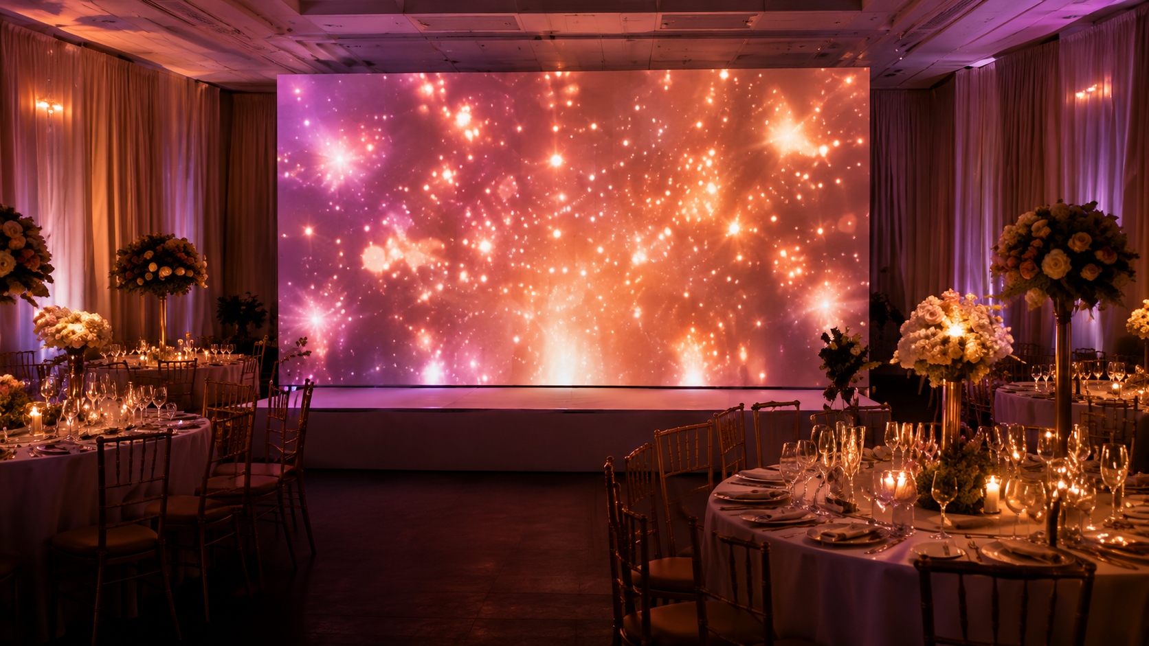 LED-Wand bei Gala oder Hochzeit