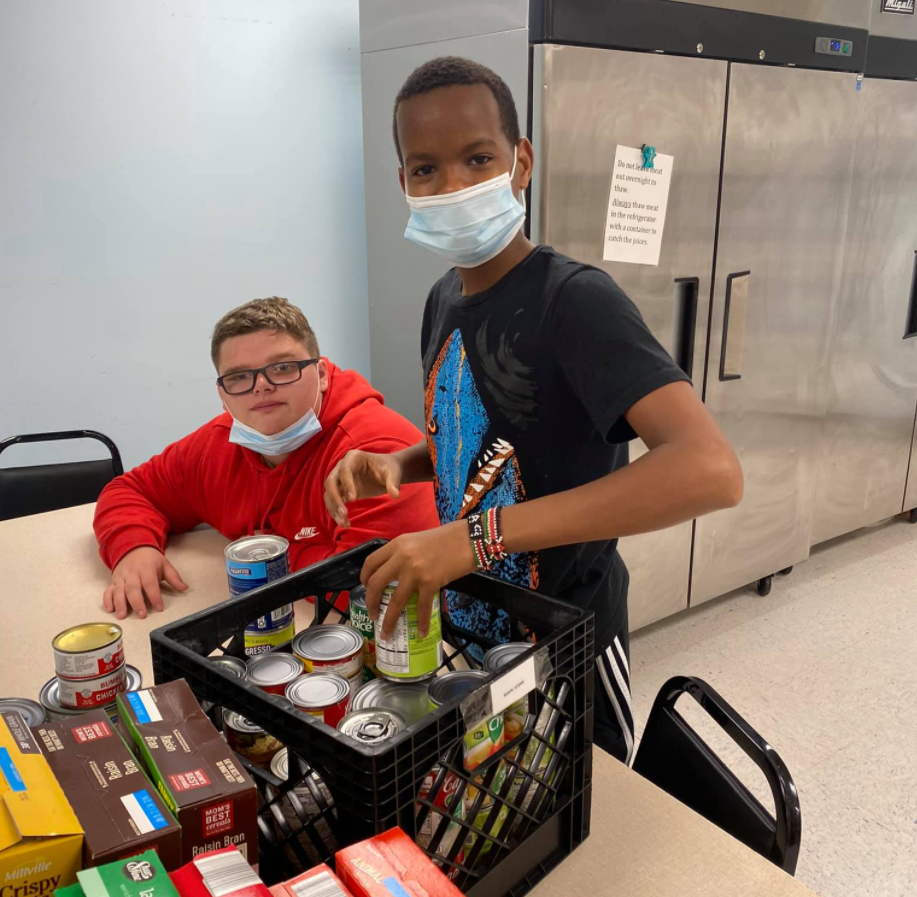 Two Boys Arranging the Can Foods | Bridgeton, MO | Room at the Inn