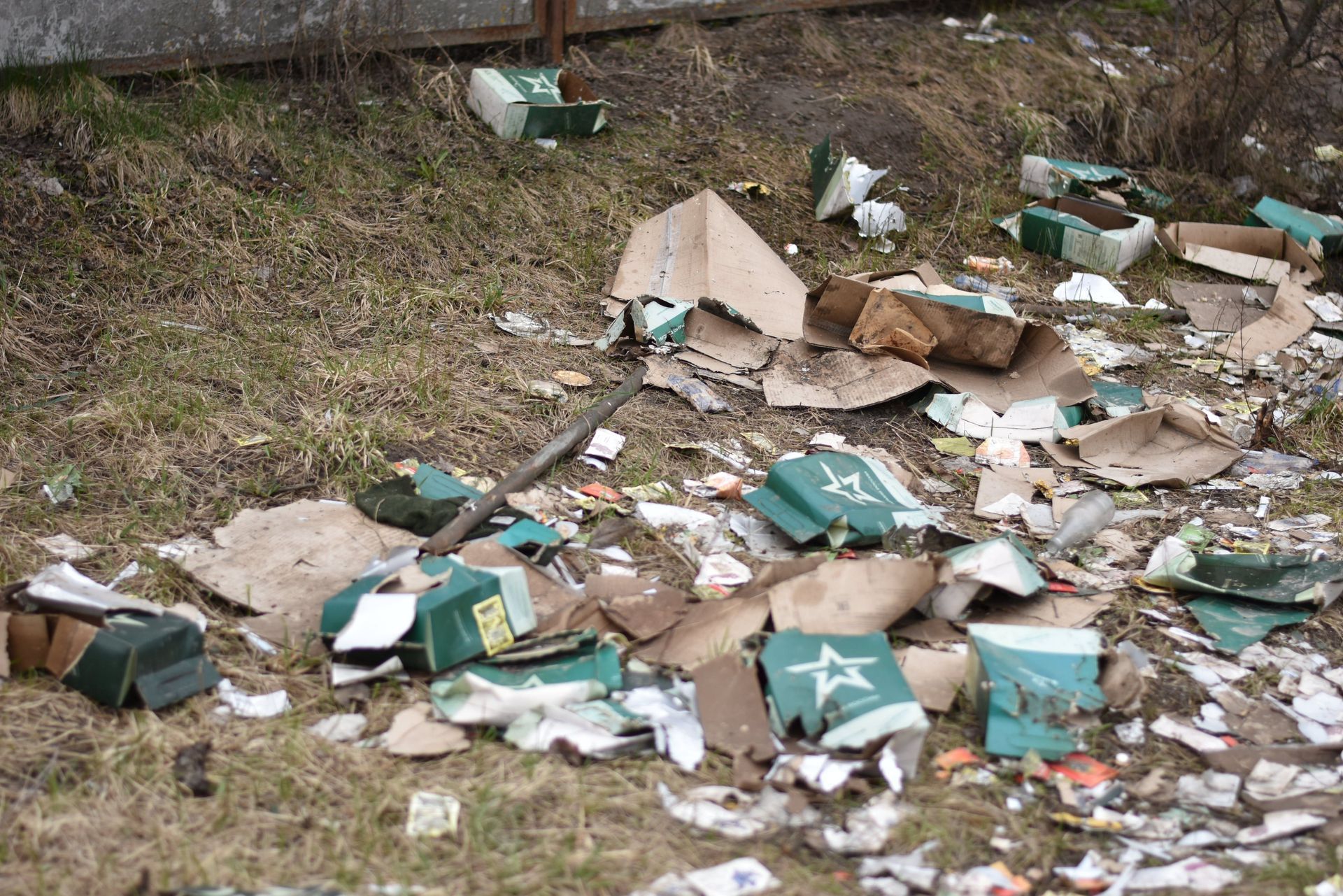 Fly-tipped waste ready for clearance